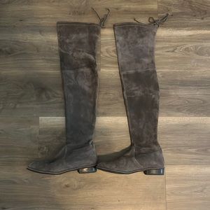 Stuart Weitzman lowland gray suede boots